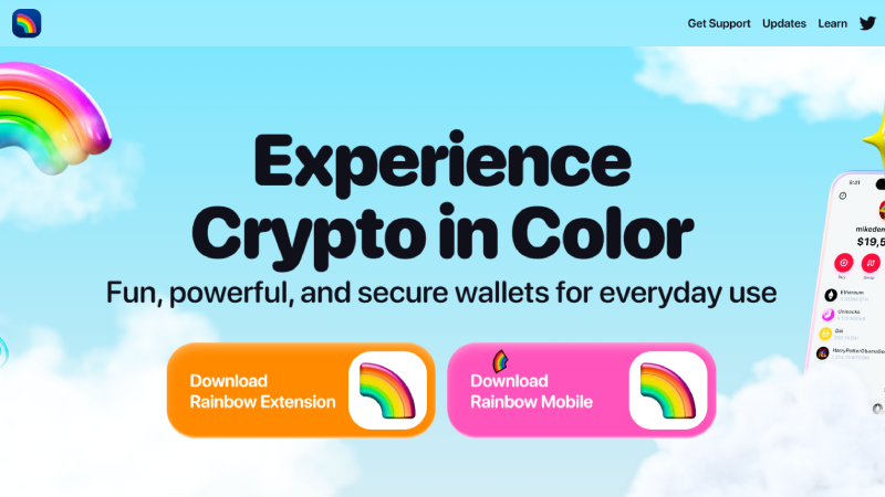 Rainbow anonymous crypto wallet sem KYC.
