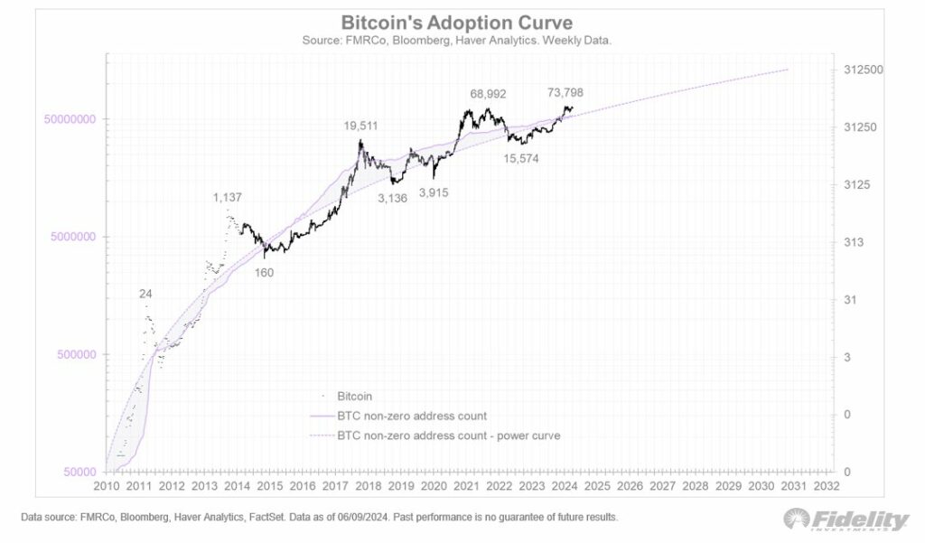 Curva de adoção do Bitcoin
