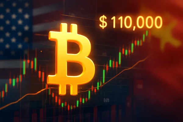 Bitcoin ultrapassa US$ 110.000 com avanços positivos nas negociações comerciais entre EUA e China